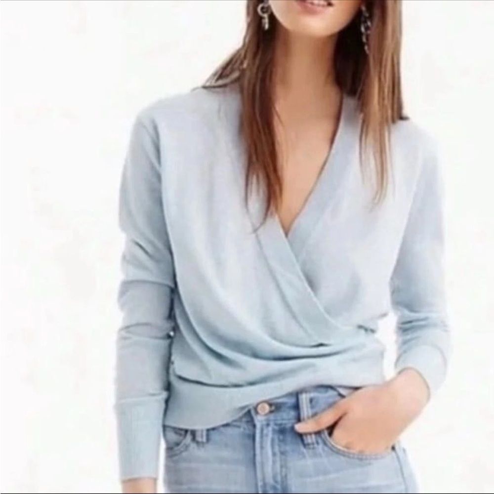 J. Crew Blue Lurex Metallic Pullover Sweater, Size XXS